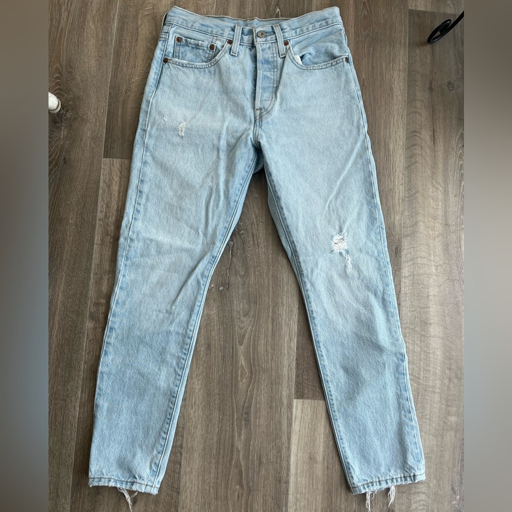 Levi's 501 Skinny Light Wash Button Fly Jeans